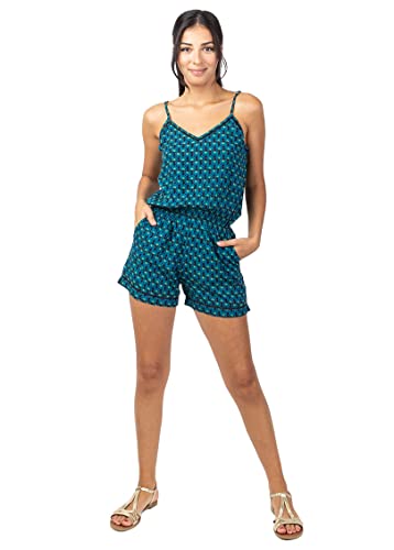 Combi short fluide bleu ROMY finis les vêtements serrés en été