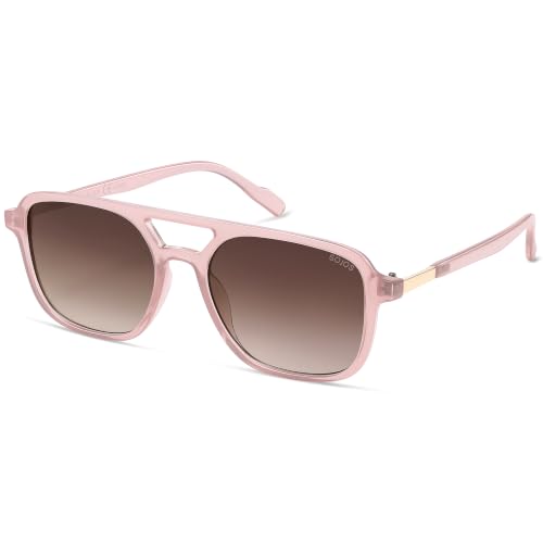 Image of SOJOS Retro Aviator Sunglasses Womens Mens,Trendy Rectangle Shades SJ2202