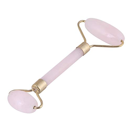 Gesichtsmassagegerät, Quarzkristall Rose Doppelkopf Beauty Roller Hals Gesicht Smooth Massage Tool 1 STK