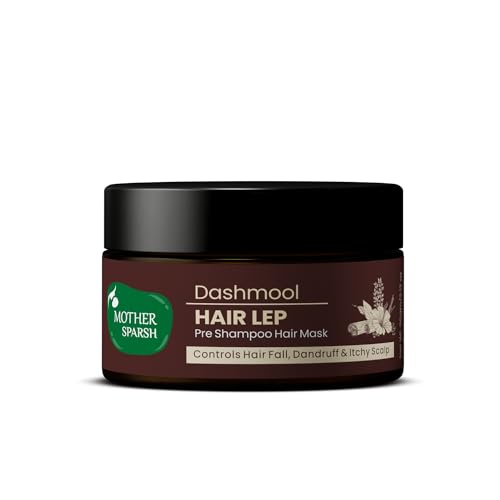 Image of Mother Sparsh Ayurvedic Dashmool Hair Lep Powder - Pre Shampoo Hair Mask | Control Hair Fall with power of herbs | Deep Nourishment & Promotes Hair Health | 60gm