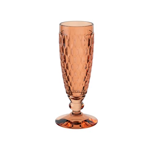 Villeroy & Boch Copa De Cava Boston Apricot, Copa De Cristal De Color Naranja, Capacidad 120Ml