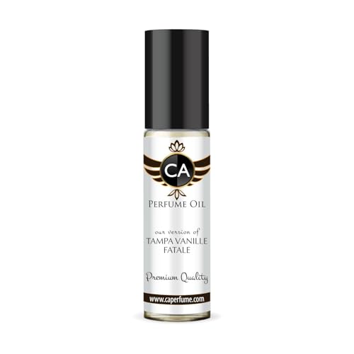 CA Perfume Impression of Tampa Vanille Fatale Unisex Fragrance Oil Amber Vanilla Scent Long Lasting Perfumes for Women &amp; Men Travel Size TSA Ready Mini Parfum Body Oil Roll-on 0.33 Fl Oz 10ml