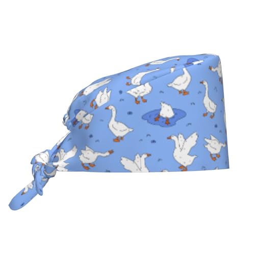 Image of Working Cap Scrub Cap with Sweatband Adjustable Unisex Women Tie Back Hat Nurse Surgical Caps