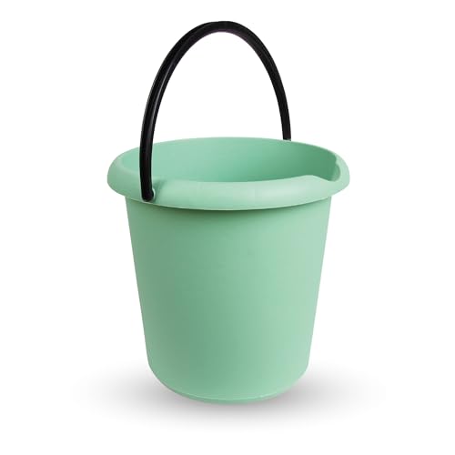 Cubo (1 Unidad) para el hogar, 5 litros, Cubo de Limpieza de plástico Estable, Apto para Alimentos, sin BPA, (Verde)