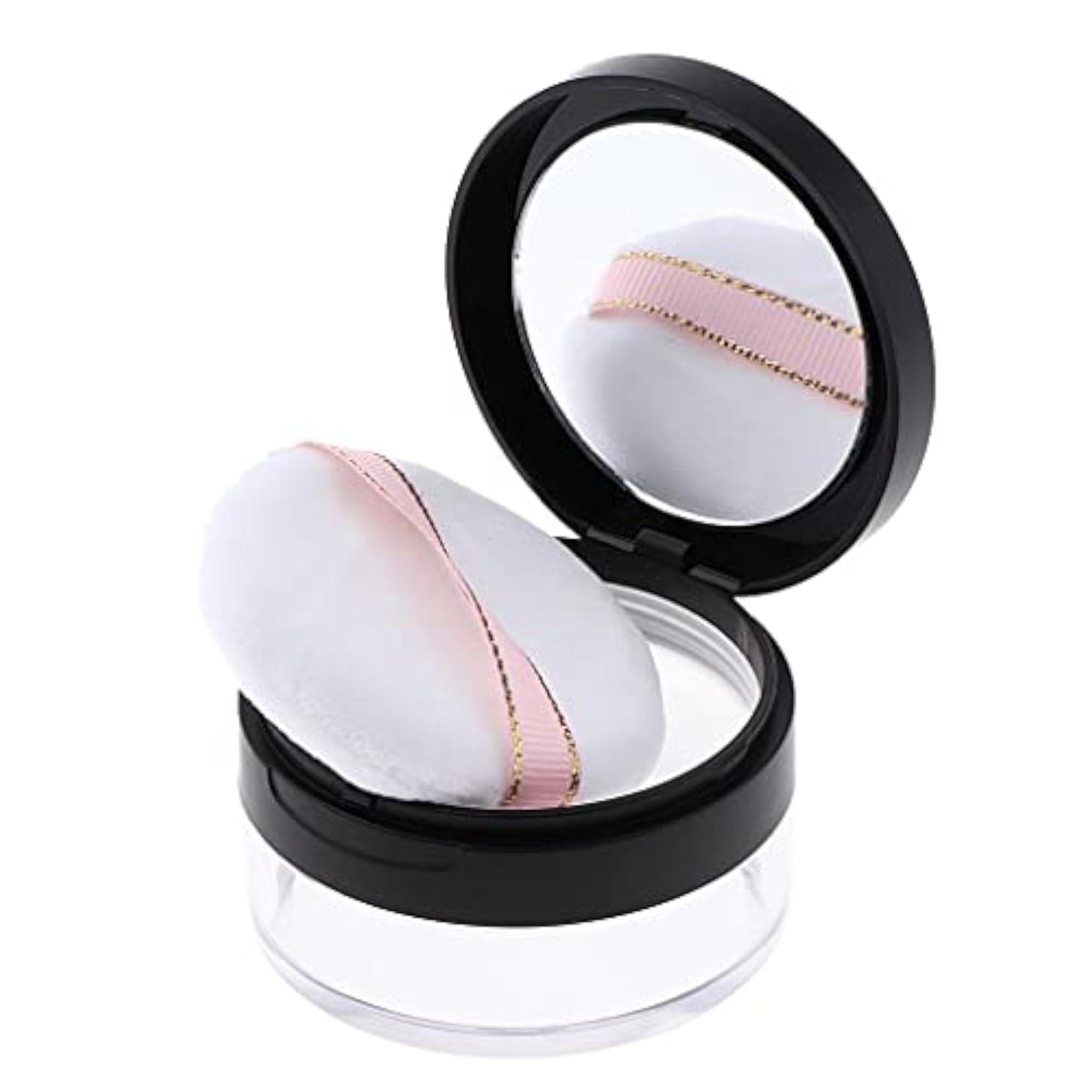 Empty Loose Powder Case Blush Storage Container, Black