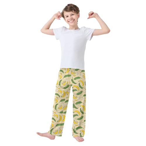 ZZXXB Banana Tree Boys Long Pants Soft Trousers Elastic Waist Kids Lounge Bottoms with Pockets S-XL2