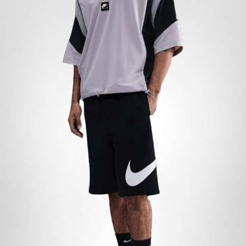 Nike Men's Club Fleece Shorts, Black/Black/White, Medium