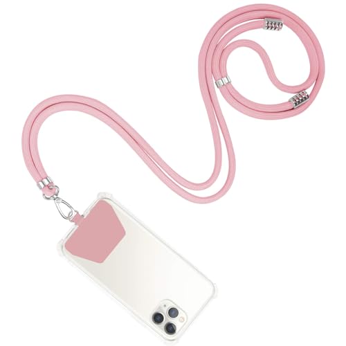 takyu Cell Phone Lanyard Neck Strap, Universal Phone Strap with Adjustable Polyester, Crossbody Cell Phone Lanyard Compatible for Most Smartphones (Pink)