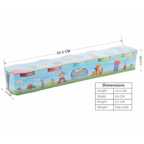 Image of Chanak Clay Dough Kit for Kids, 5 Colour Dough Packs for Sculpting Moulds, Air Dry, Non-Toxic, DIY Craft, BIS Approved, 100g Each
