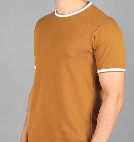 Image of Alan Jones Clothing Men's Self Design Cotton Regular Fit T-Shirt