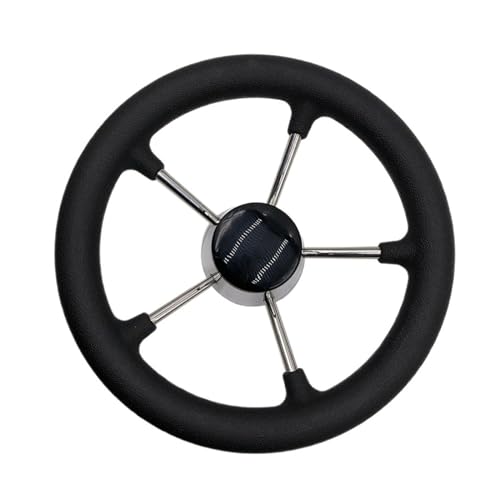 ZGYDNM Ship steering wheel Boat Steering Wheel Skidproof 25 Degree Marine Yacht Stainless Steel Steering Wheel With 5 Spoke Fit For 13-1 2 Comfortable (Color : Model C)