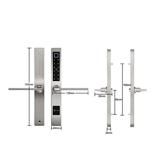 Serrure de porte biométrique par empreinte digitale et code électronique Swing - 4