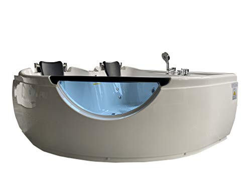 ARIEL Platinum BT-150150 Whirlpool Bathtub, 60â€ x 26.8â€ x 60â€ Inches Air Jetted Two Person Hot Tub with Hydro Massage and Multiple Smart Features