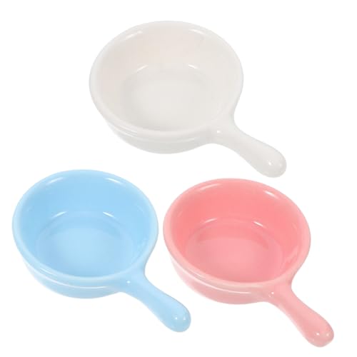 HOUDERCO 小動物用ペットフードとウォーターボウル セラミック製 ハムスター ネズミ ハリネズミ向け 鮮やかなカラーデザイン 給餌用小型食器 3個セット