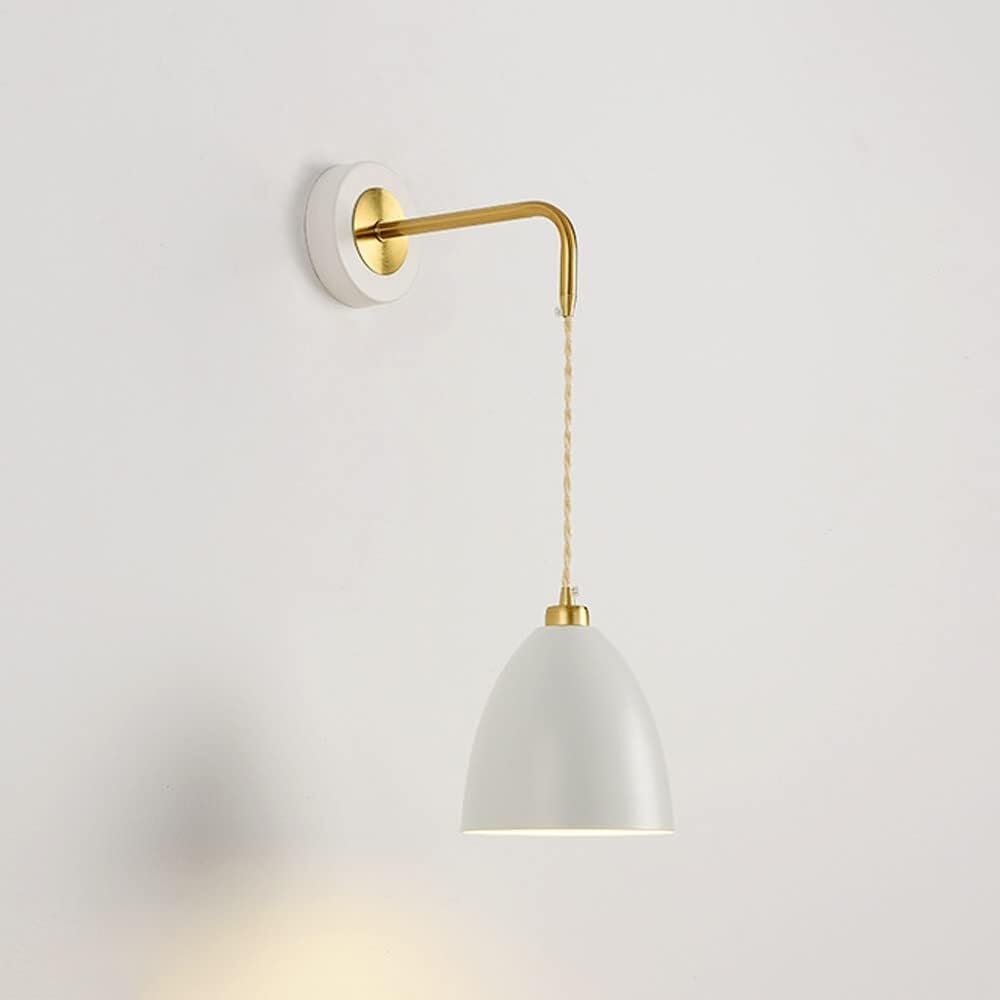 JYBNBBE Nordic Modern Wall Light with E27 Hanging Lamp, Adjustable Metal Sconce for Bedroom, Living Room, and Restaurant