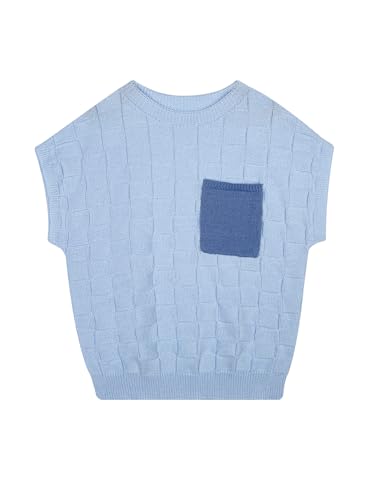 Womens Oversized Cute Cap Sleeve Checkered Pocket Sweater Vest Fall 2024 Lightweight Contrast Knit Tank Tops3