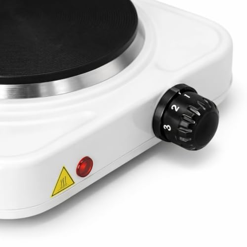 Image of Portable Electric Hot Plate 1000W Single Burner Compact Stove with Adjustable Temperature Control, Lightweight Cooking Plate for Travel, Office, Hostel, Camping & Quick Heating