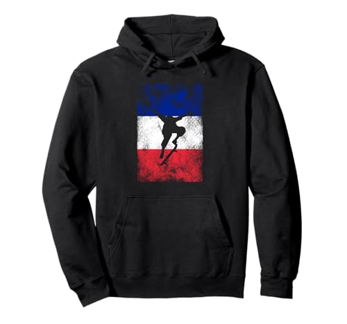 French Flag Skateboarder Pullover Hoodie