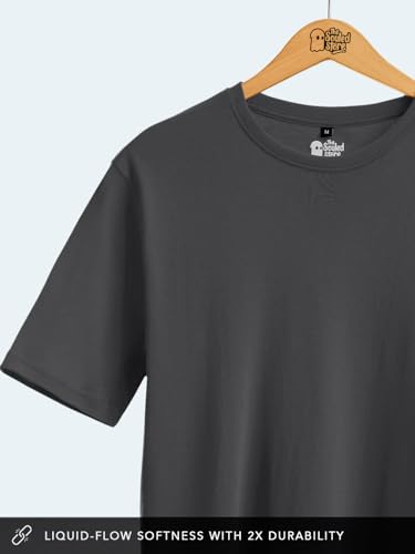 Image of The Souled Store Supima: Men and Boys Short Sleeves Round Neck Solid Premium Basic Casual Lightweight Easy to Style Everyday Streetwear Trendy Supima T-Shirt