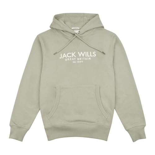 Sweat à Capuche Jack Wills Homme, Gris, Taille M – Fermeture Intégrale, Logo, En Coton (occasion Bon état)