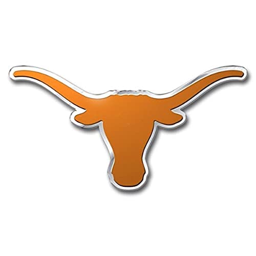 Fanmats 60560 Texas Longhorns Heavy Duty Aluminum Embossed Color Emblem, Auto Emblem Decal #TOP5