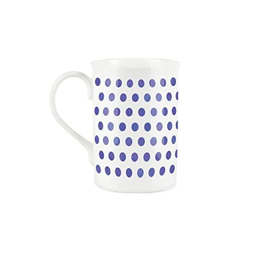 Purely Home Indigo Polka Dots Spots Letter K Mug - Fine Bone China Alphabet Initials Gift/Present Mug - Image 2