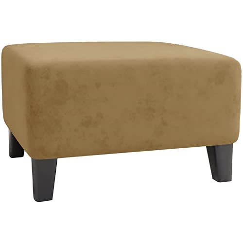 TAIXINT Housses de Pouf Extensibles Housse ottomane en Velours Housse de Repose-Pieds Rectangle Housse de Protection pour Repose-Pieds (S,Chameau) Cover