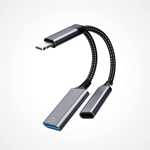 Convertisseur Lightning mâle vers USB femelle avec câble chargeur splitter pour clé USB