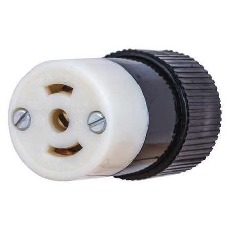 15A Midget Locking Connector 2P 3W 125VAC ML-2R BK/WT