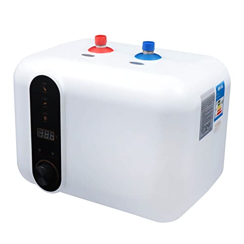 Calentador de agua caliente eléctrico, 10L Tanque compacto pequeño Almacenamiento Agua caliente eléctrica instantánea con temperatura ajustable 1.5 KW Cocina Instantánea debajo del fregadero Mostrador