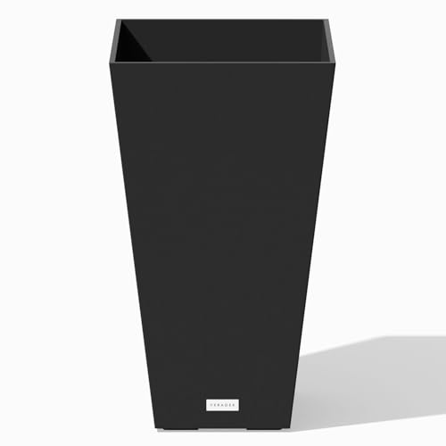 Image of Veradek Pure Series Taper Planter - Tall Tapered Outdoor Planter with Shelf