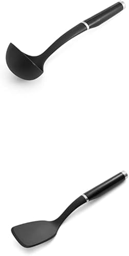 KitchenAid Cucharón de sopa clásico, talla única, negro 2andKitchenAid KE001OHOBA - Turner sólido clásico, talla única, negro 2