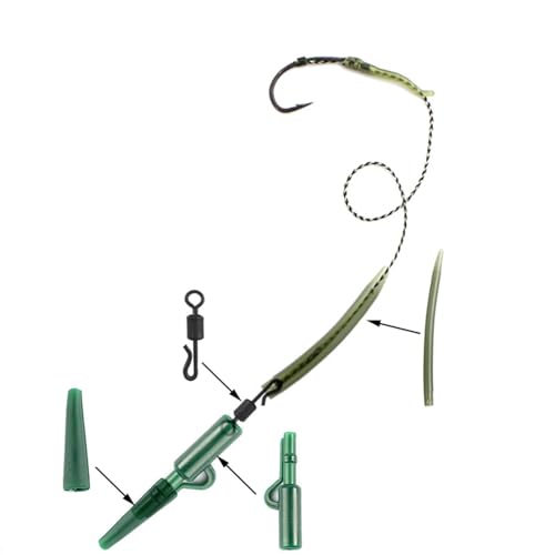 menolana 307 peças equipamento de pesca da carpa acessórios de pesca ganchos de pesca cauda borracha