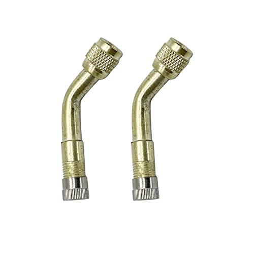 Image of 2PC Universal 135 Degree Tire Valve Extension Adapter Brass Air Tyre Extension