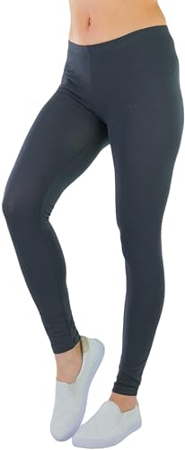 Image of ToBeInStyle Women's Skinny Fit Cotton Full Length Leggings Tights - Regular and Plus Sizes