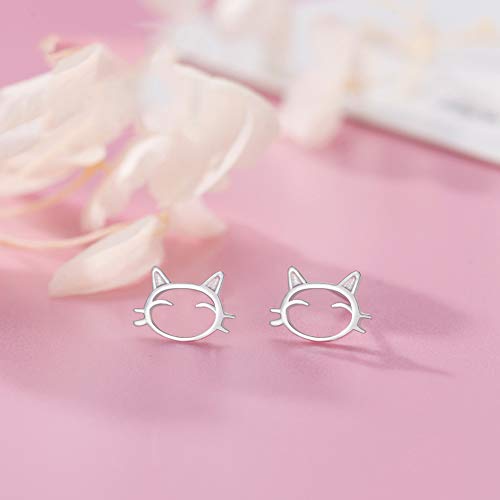 Tiny Cat Stud Earrings S925 Sterling Silver Minimalist Cute Animal Pet Small Cartilage Earring Studs Posts Ear Piercing Christmas Jewelry Hypoallergenic for Women4