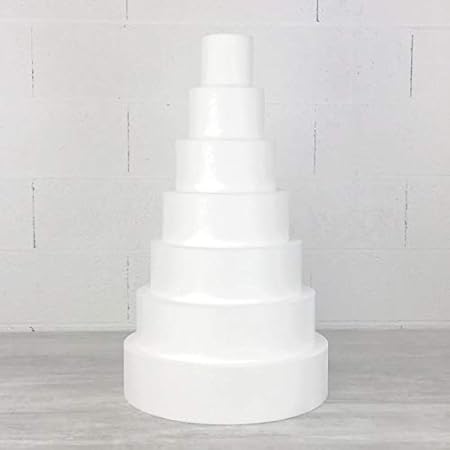 Lealoo Piece Montee Wedding Cake En Polystyrene Haute Densite 70 Cm De Haut Base O 40cm A 10cm 7 Etages Amazon Fr Cuisine Maison