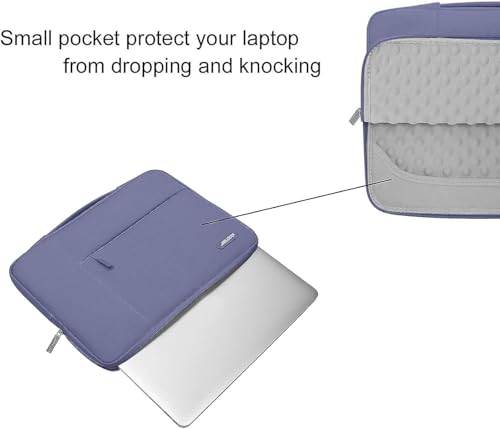 Image of MOSISO Laptop Case 13.3 inch, 13-13.3 inch Laptop Sleeve with Handle Compatible with MacBook Air /Pro 13 /Pro 14 M5 M4 M3 M2 M1,HP Dell ASUS Lenovo, Polyester Multifunctional Computer Bag, Lavender Gray