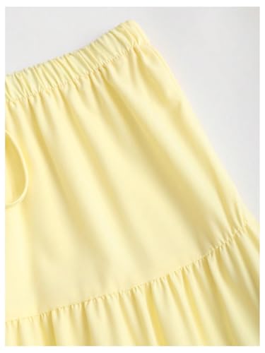 Image of Verdusa Women's Long Maxi Skirt Boho Flowy Flared Ruffle Skirts 2026 Beach Vacation Summer Going Out Outfits