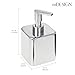 mDesign Compact Square Metal Soap Dispenser for Bathroom/Kitchen - Liquid Soap Pump Bottle for Countertop - Holds Hand Soap, Dish Soap, Lotion, Essential Oil - Unity Collection - Chrome