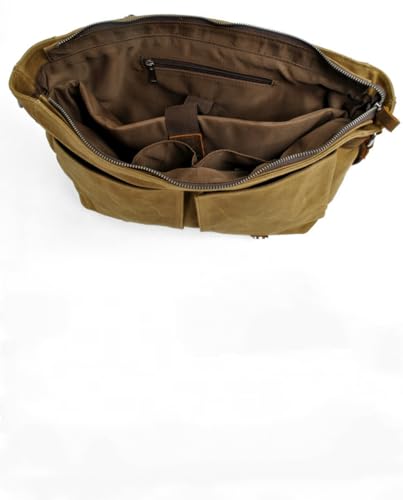 Waterproof Vintage-Style Canvas Messenger Bag - Durable & Stylish for Everyday Use Khaki3