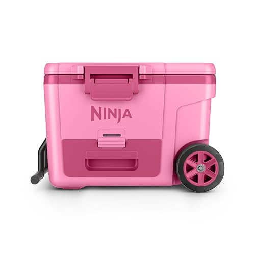 Image of Ninja FrostVault 45QT Cooler with Wheels | Insulated with Temp Dry Storage Drawer | Keeps Ice Cold for Days | for The Beach, Camping, Picnics & More | Strawberry Rhubarb | FB245BP