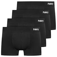FALARY Boxershorts Herren Männer Unterhosen Men Retroshorts Unterwäsche Underwear Boxer Trunk Baumwolle Ohne Kratzenden Zettel 4er Pack Schwarz XXL