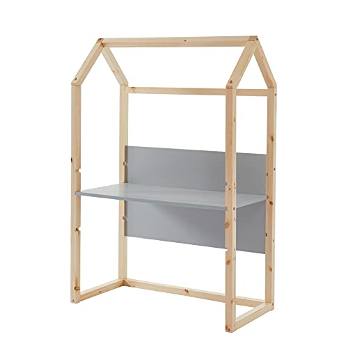 BAÏTA Bureau Enfant cabane Tiny Gris et pin
