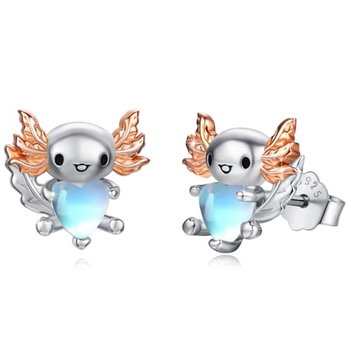 Boucles d'oreilles axolotl anti-allergie en argent pour peaux sensibles