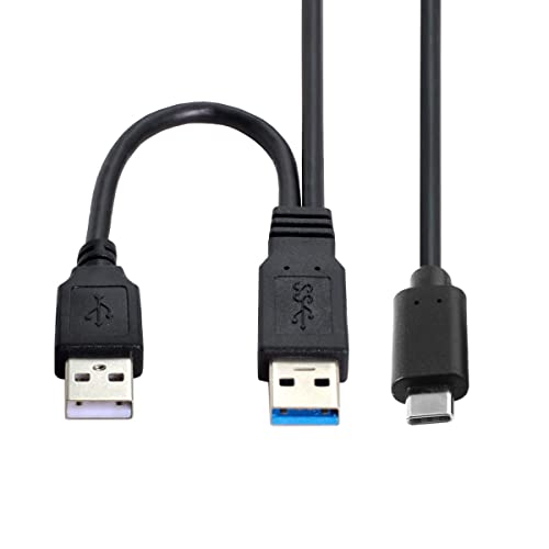 HuaLiSiJi Câble USB-A Vers USB-C 3.0 Avec Interrupteur, Connecteurs Plaqués Or, Boîtier Alu - 1,5m (blanc)