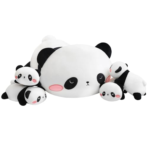 TOYSYM Panda Stuffed Animal Cute Panda Plush Pillow with 4
