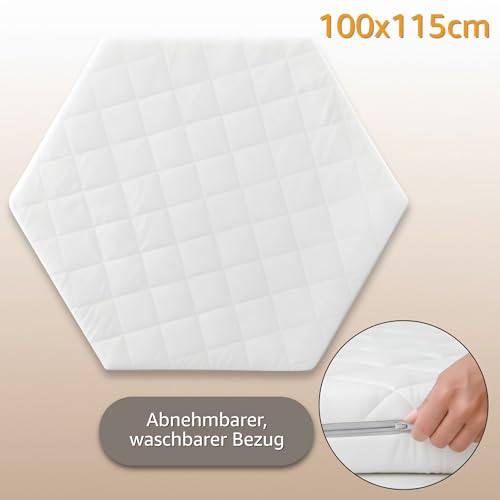 Laufgittereinlage 6 eckig 100x115 cm - Baby Laufgitter Laufstall Matratze Laufstalleinlage aus Schaumstoff für Kinder Babymatratze Laufstallmatratze Spielmatratze Oeko-Tex 100 x 115