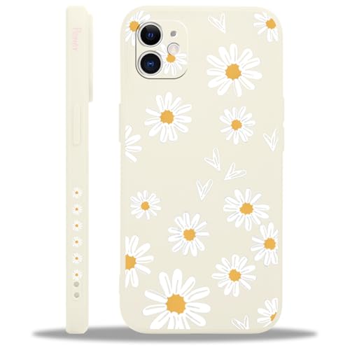 Yoedge Cover per iPhone 11 con Fiori Aesthetic Disegni Cuore Daisy Heart Motivo, Sottile Morbida Silicone Custodia Antiurto Bumper Protettiva Case per Donne Ragazza per iPhone11 6,1', Flower
