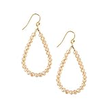 Chan Luu Sunflower Crystal Teardrop Dangle Earrings in Gold Tone